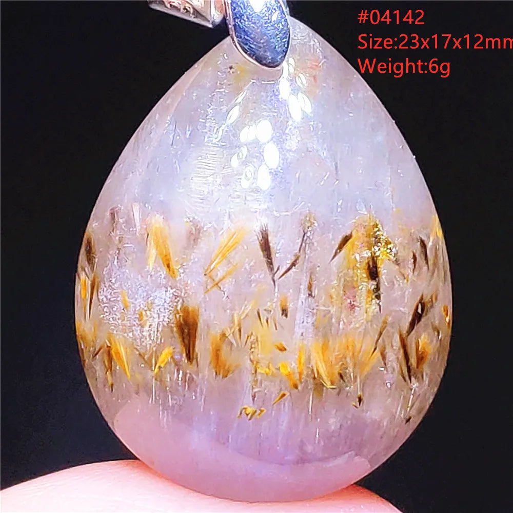 Purple Rutilated Auralite Pendant-ToShay.org