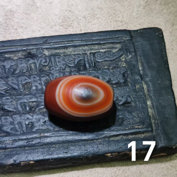 Red Carnelian Agate Dzi Bead-ToShay.org