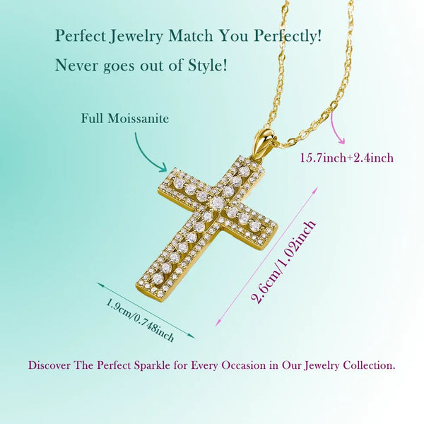 Gold Diamond Cross Necklace-ToShay.org