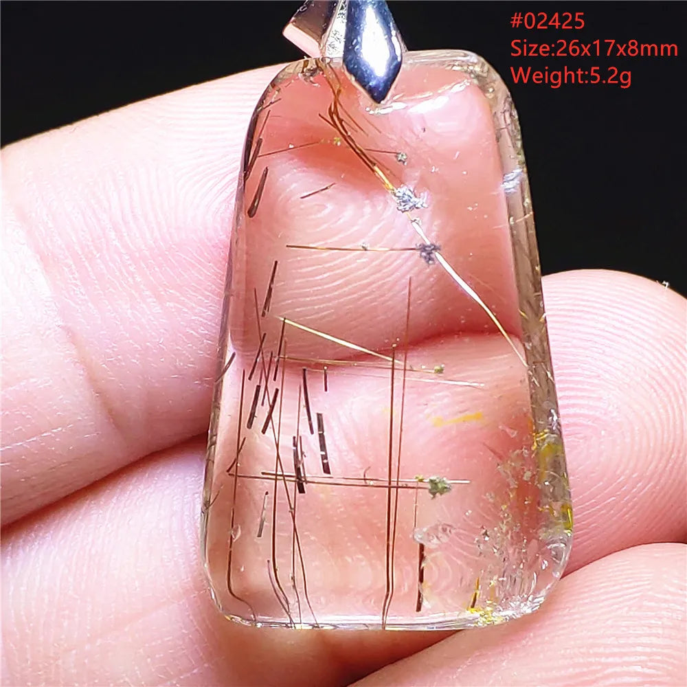 Gold Rutilated Quartz Pendant-ToShay.org