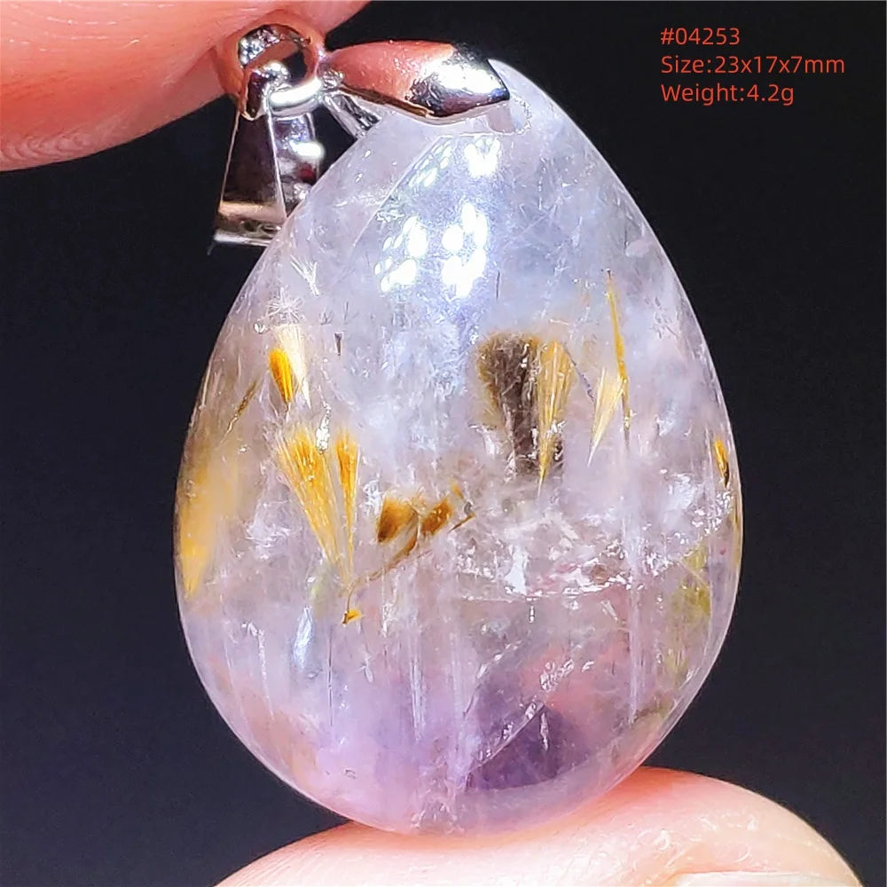 Purple Rutilated Auralite Pendant-ToShay.org