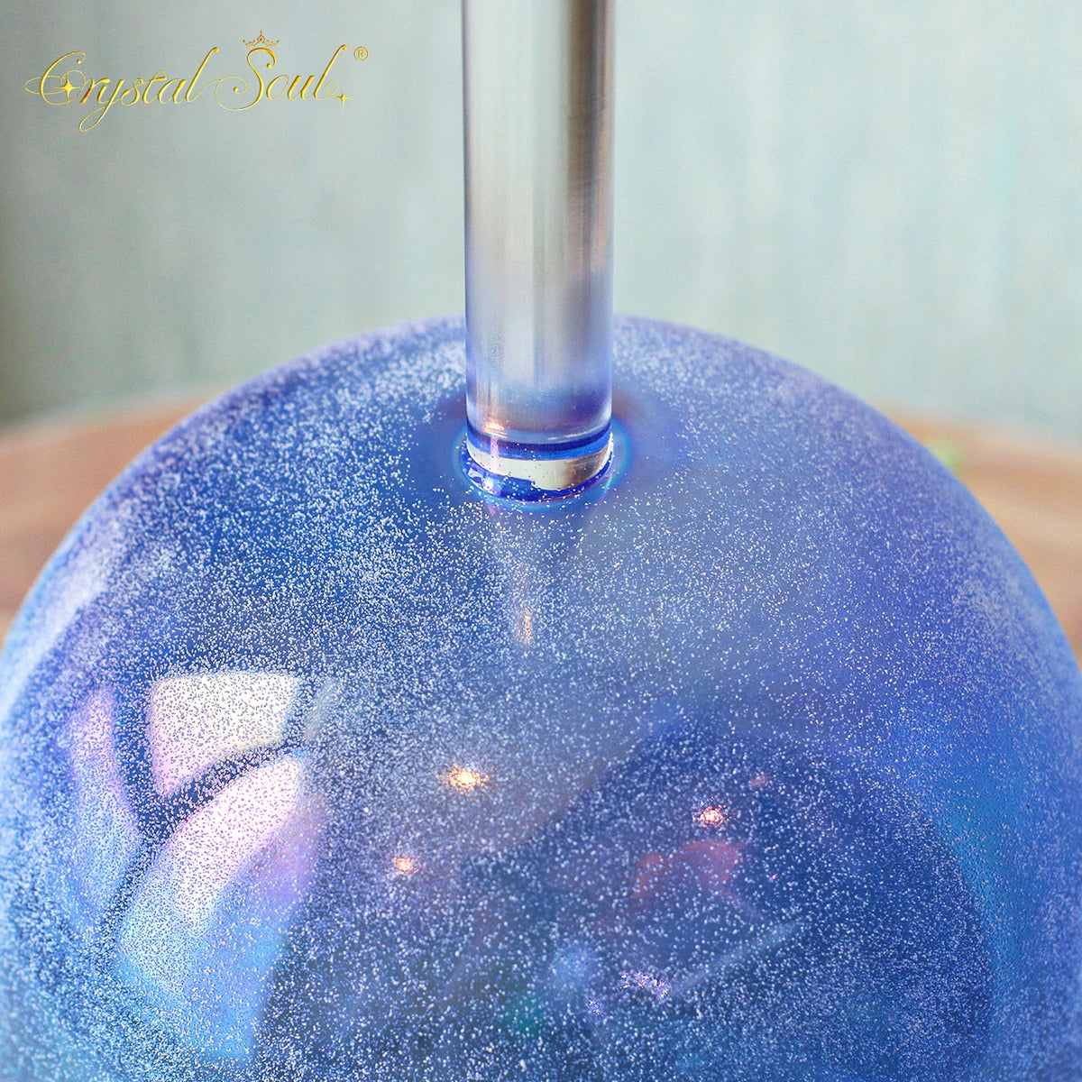 Blue Crystal Handle Singing Bowl-ToShay.org