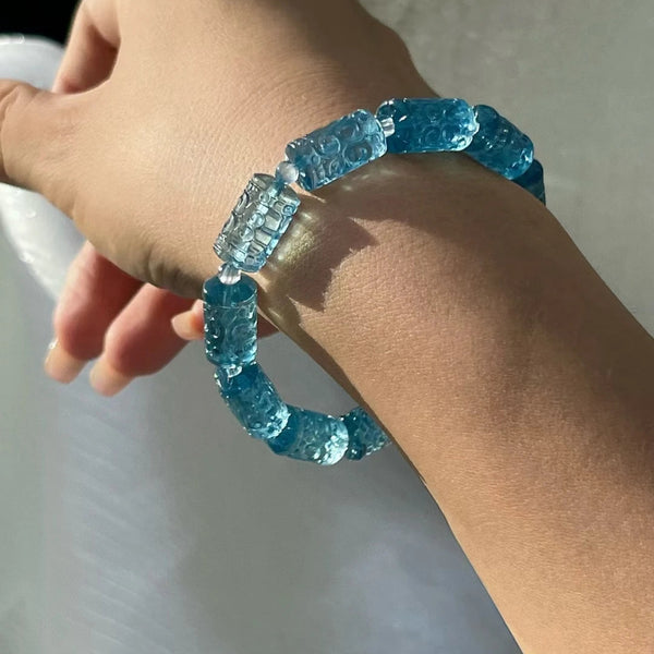 Blue Aquamarine Bracelet-ToShay.org