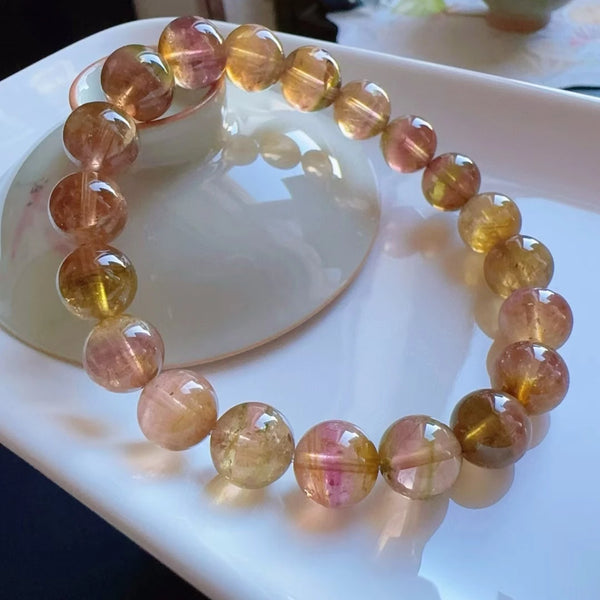 Yellow Red Tourmaline Bracelet-ToShay.org