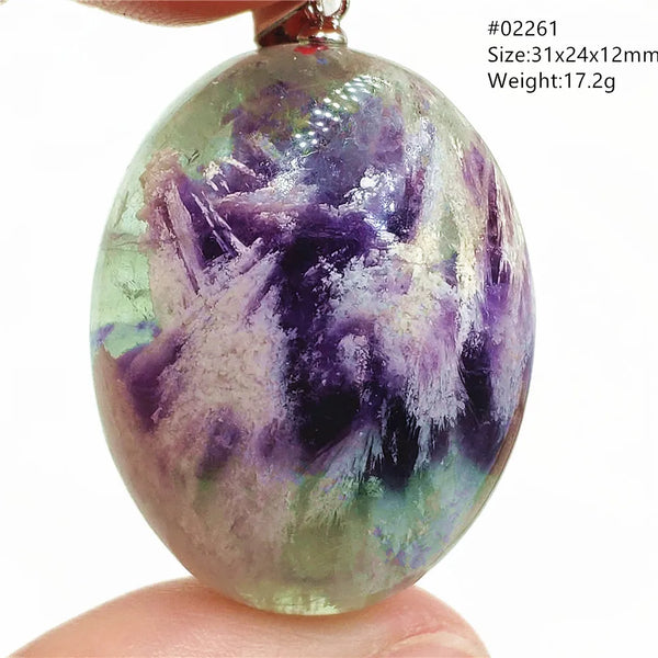 Green Feather Fluorite Pendant-ToShay.org
