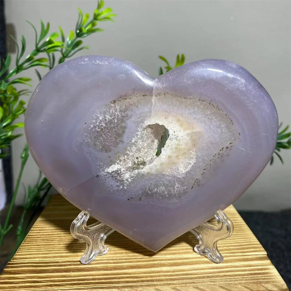 Grey Agate Geode Heart-ToShay.org