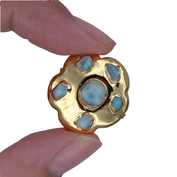 Blue Larimar Flower Beads-ToShay.org