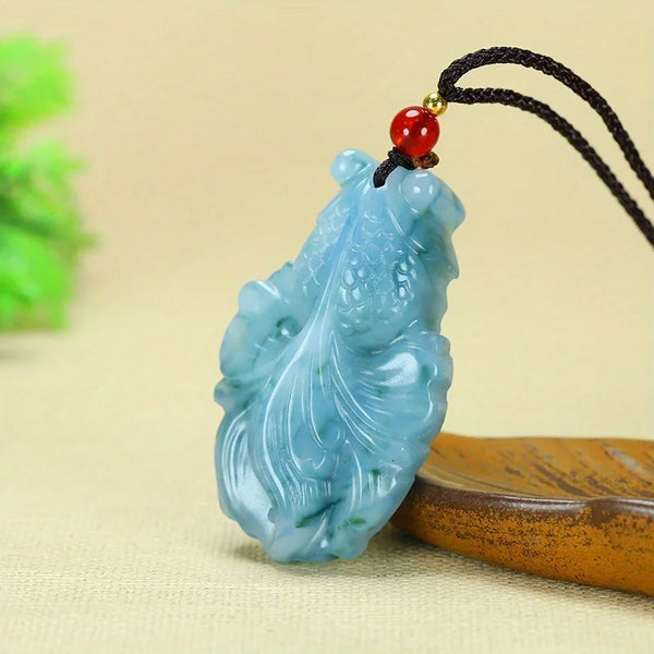 Blue Jade Goldfish Pendant-ToShay.org