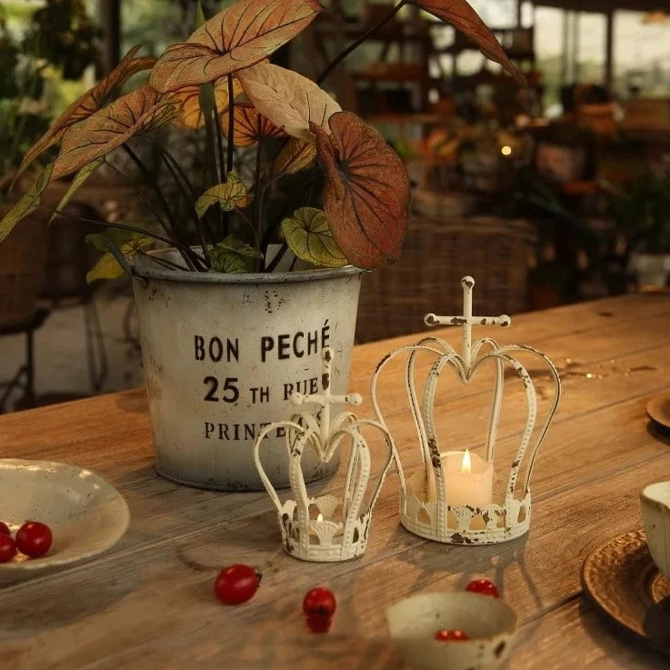 Ironwork Crown Candle Holders-ToShay.org