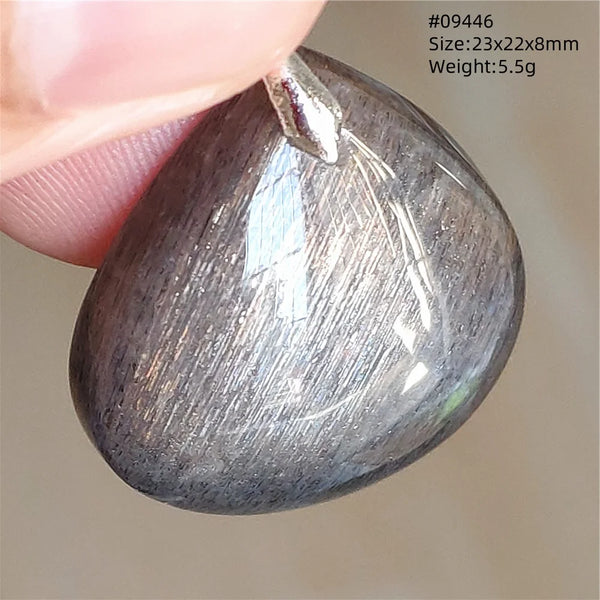 Black Moonstone Sunstone Pendant-ToShay.org