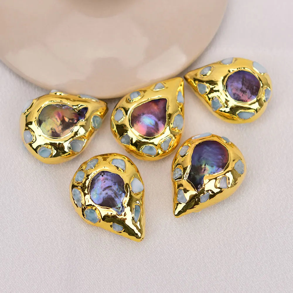 Black Pearl Bezel Beads-ToShay.org