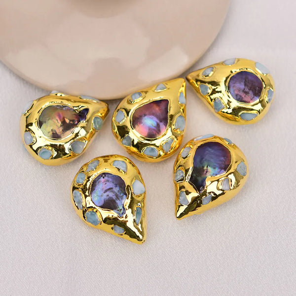 Black Pearl Bezel Beads-ToShay.org