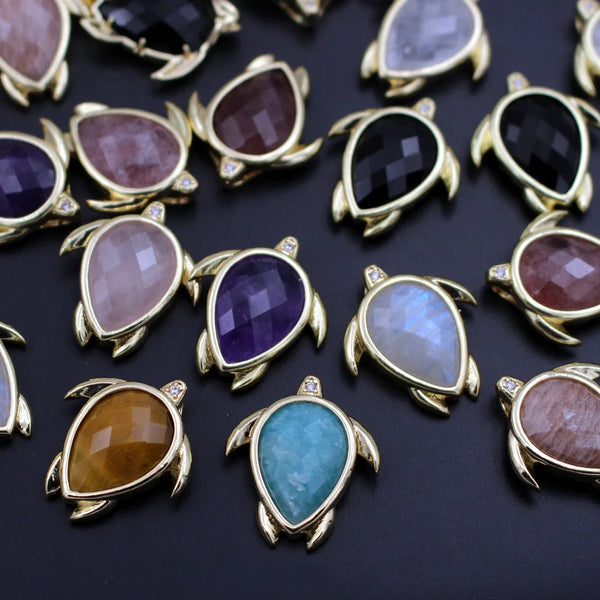Mixed Crystal Turtle Charms-ToShay.org