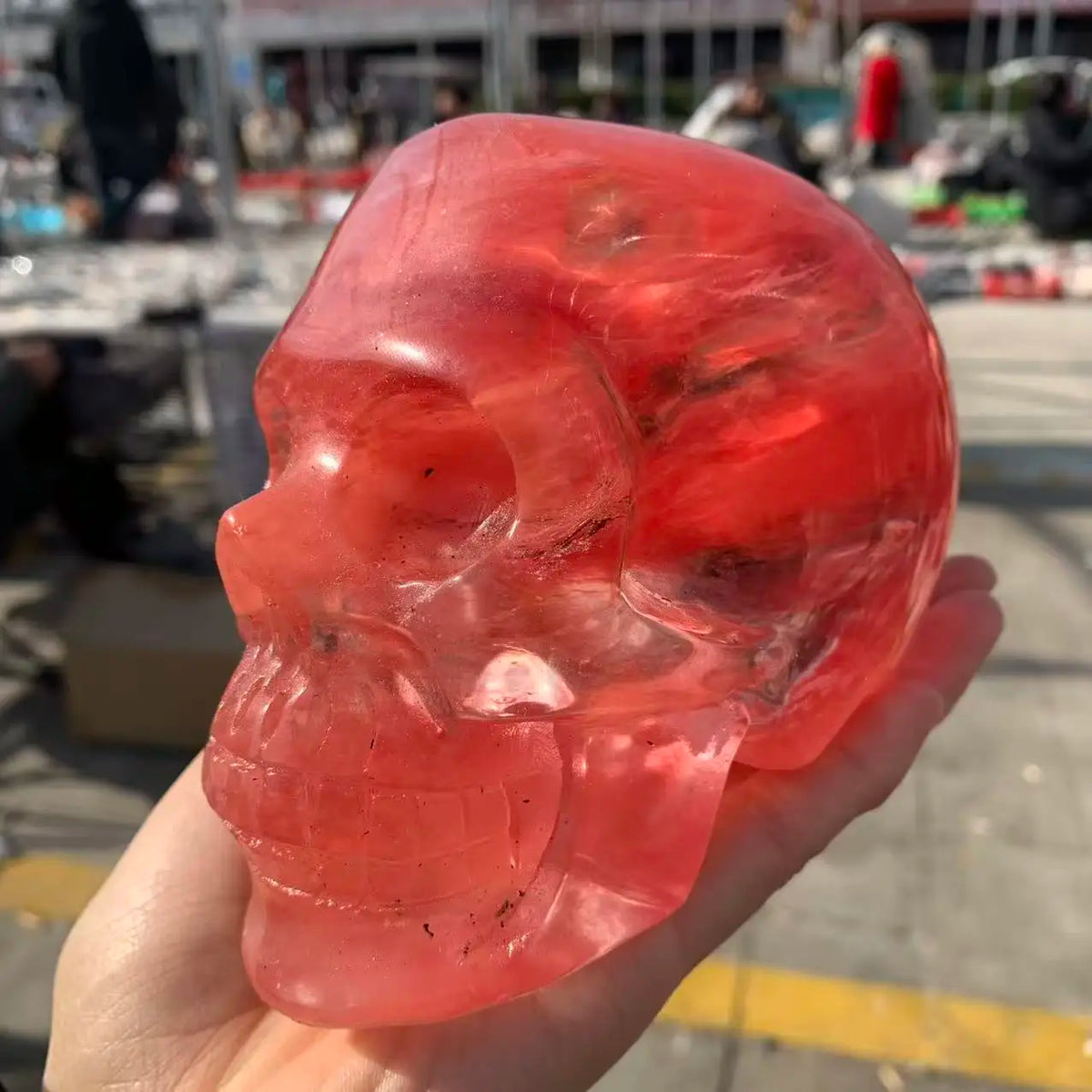 Red Watermelon Crystal Skull-ToShay.org
