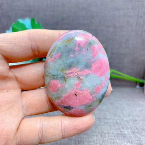 Pink Rhodonite Palm Stones-ToShay.org