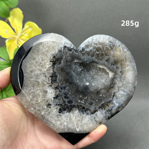 Black Agate Crystal Heart-ToShay.org