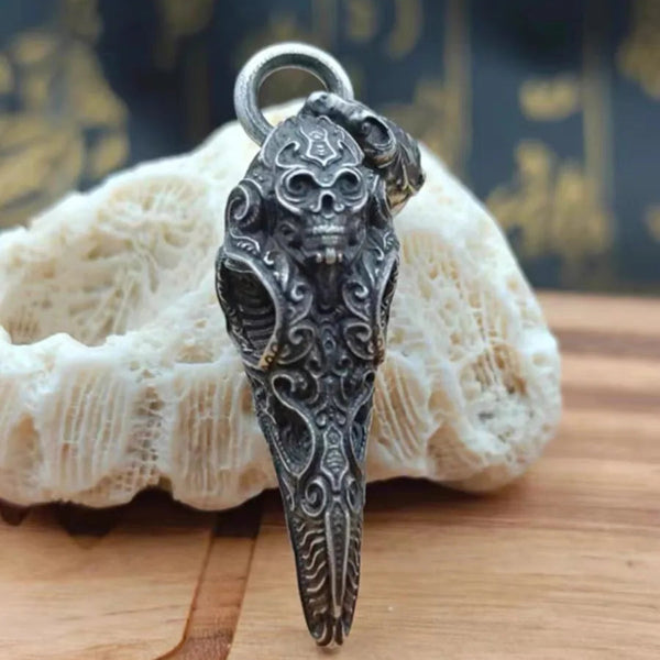 Silver Skull Bird Head Pendant-ToShay.org