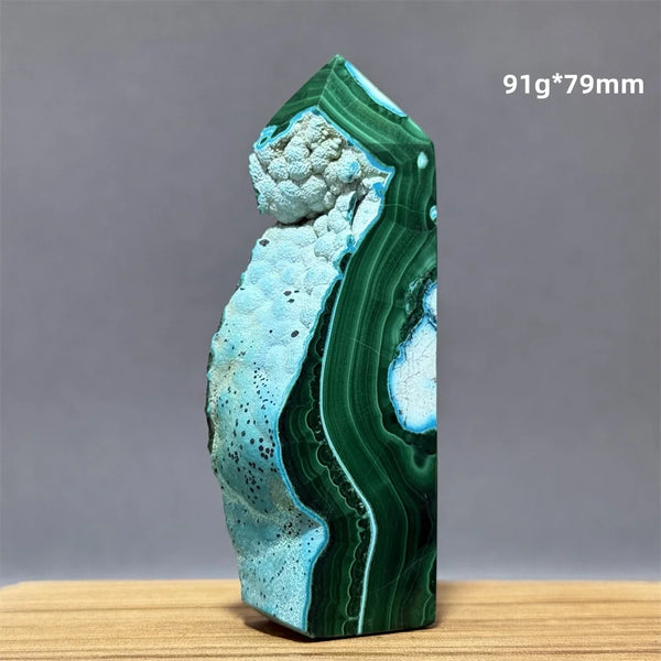 Blue Chrysocolla Malachite Point-ToShay.org