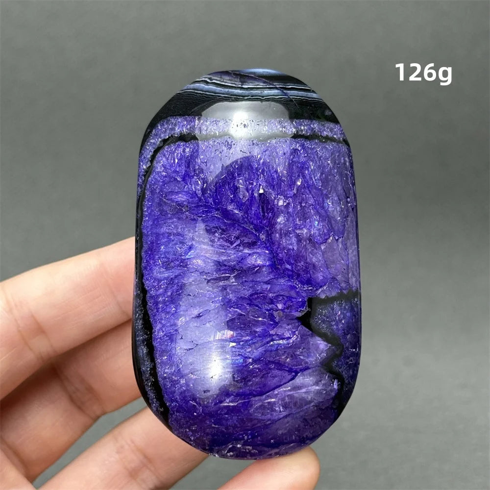 Purple Agate Palm Stone-ToShay.org