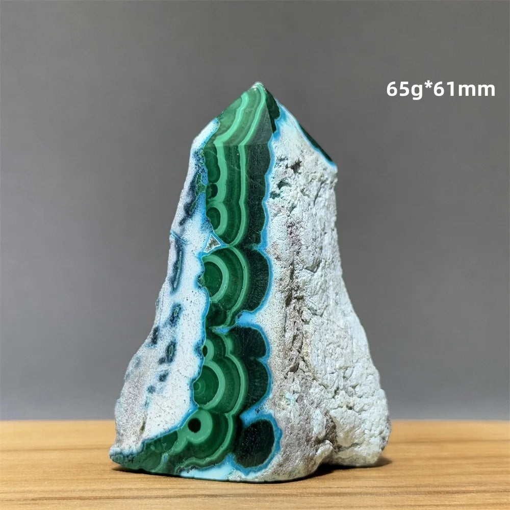 Blue Chrysocolla Malachite Point-ToShay.org