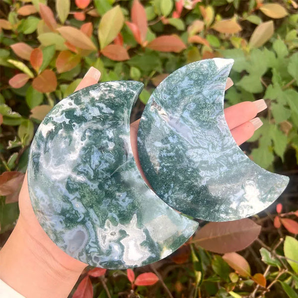 Green Moss Agate Moon-ToShay.org