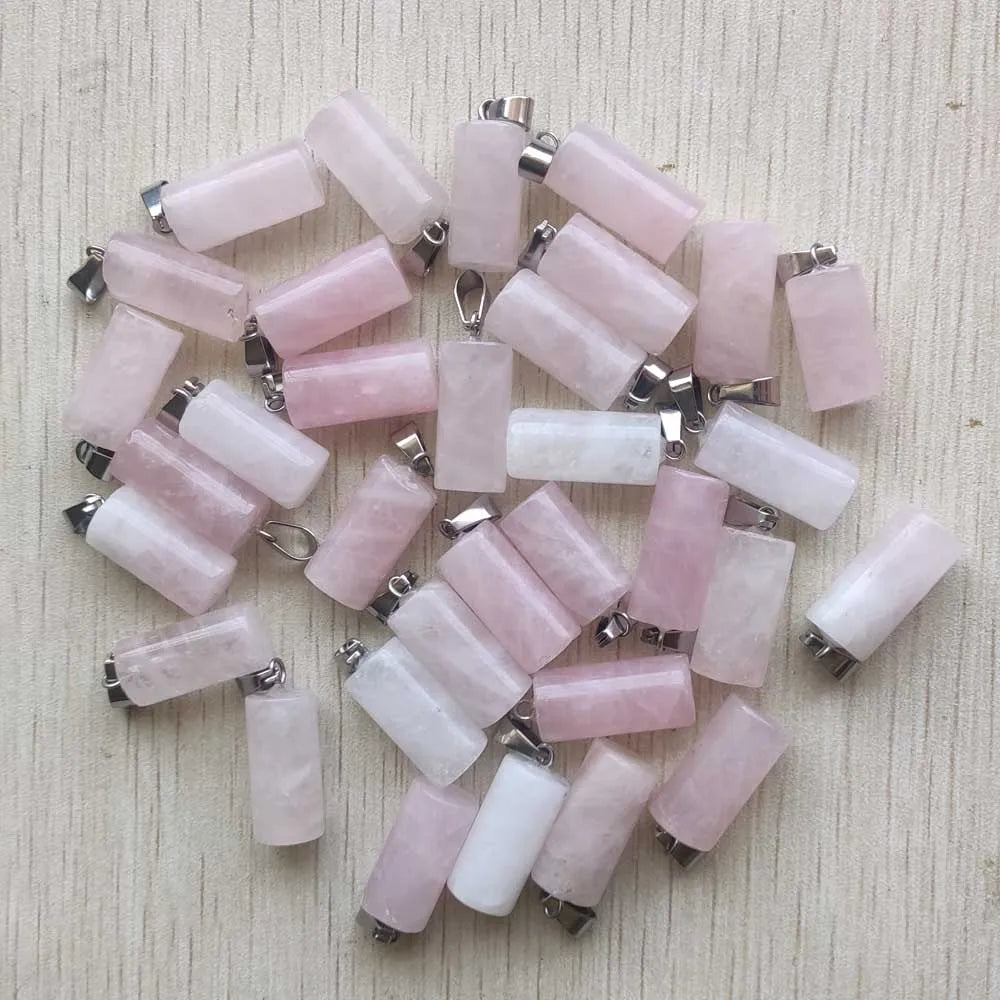 Mixed Crystal Cylinder Pendants-ToShay.org