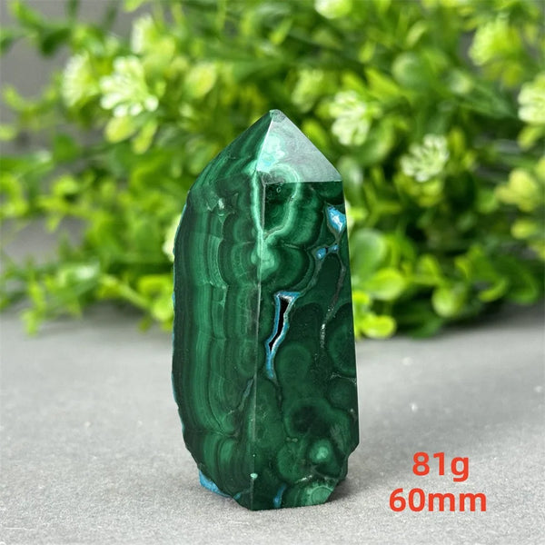 Blue Chrysocolla Malachite Point-ToShay.org