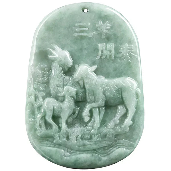 Green Jade Lamb Pendant-ToShay.org