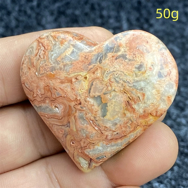 Yellow Crazy Agate Hearts-ToShay.org
