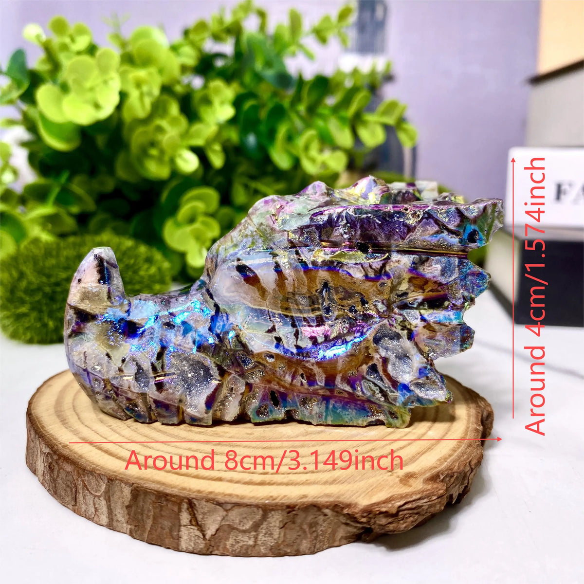 Purple Aura Sphalerite Dragon Head-ToShay.org