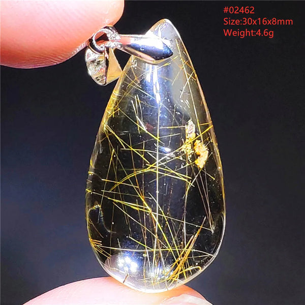 Gold Rutilated Quartz Pendant-ToShay.org