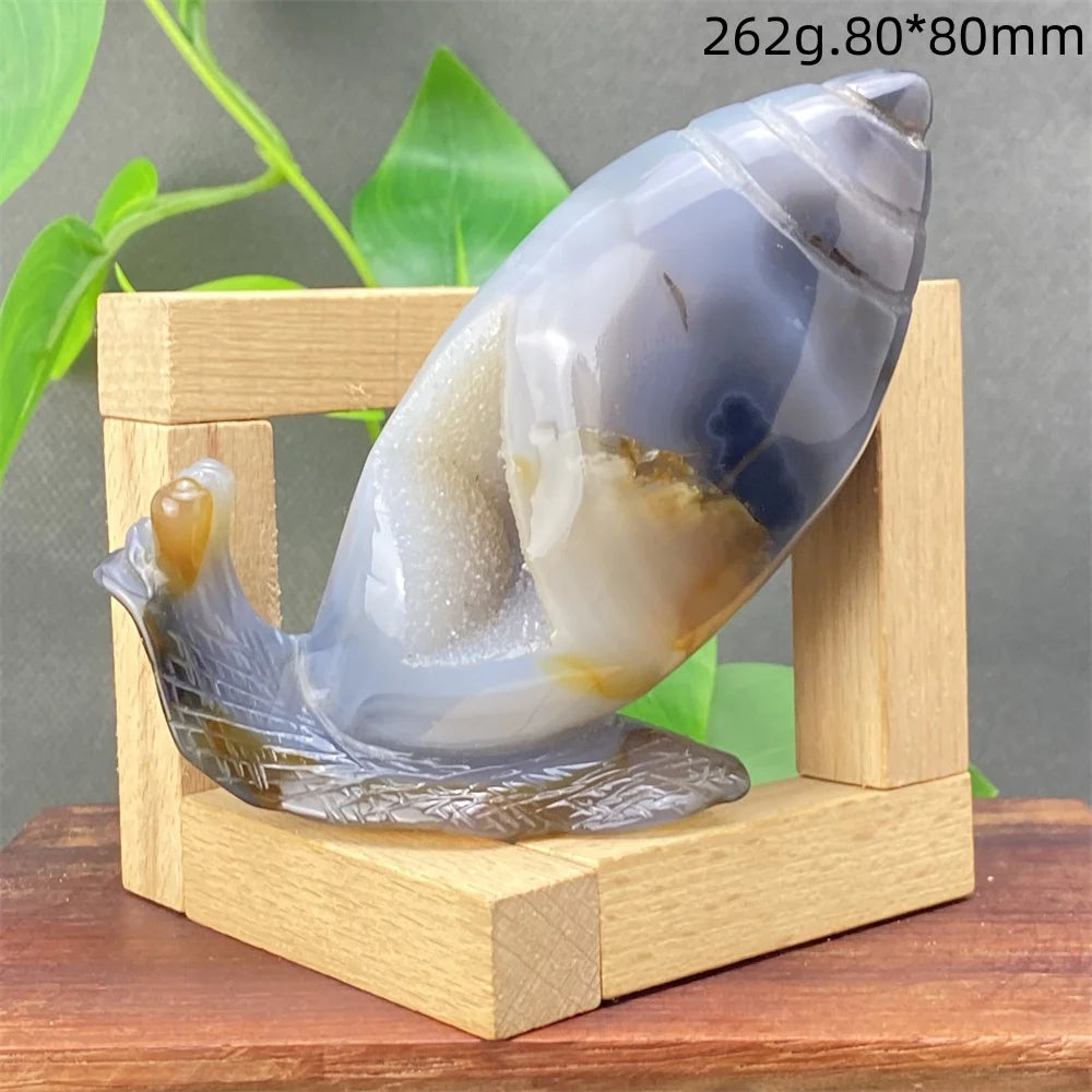 Grey Agate Geode Snail-ToShay.org