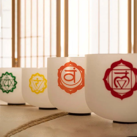 Chakra Frosted Crystal Bowls-ToShay.org