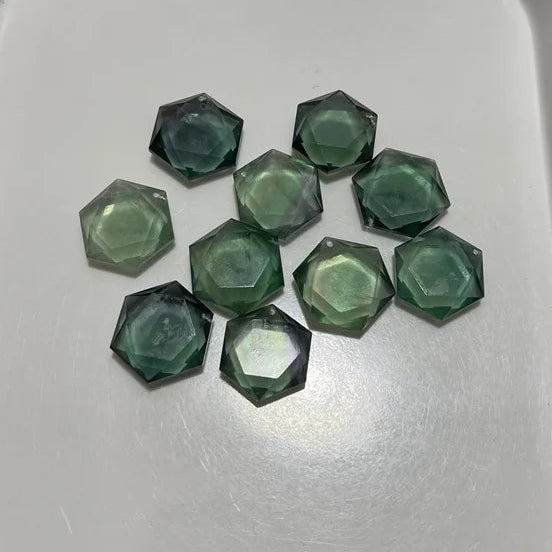 Green Fluorite Quartz Hexagon-ToShay.org
