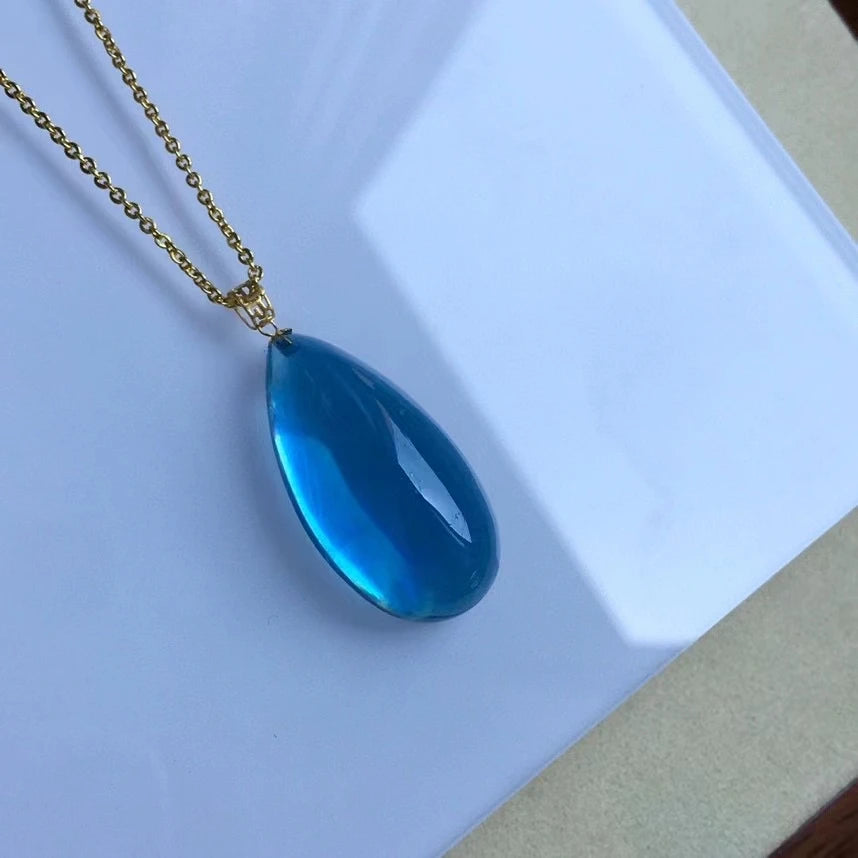 Blue Aquamarine Pendant-ToShay.org