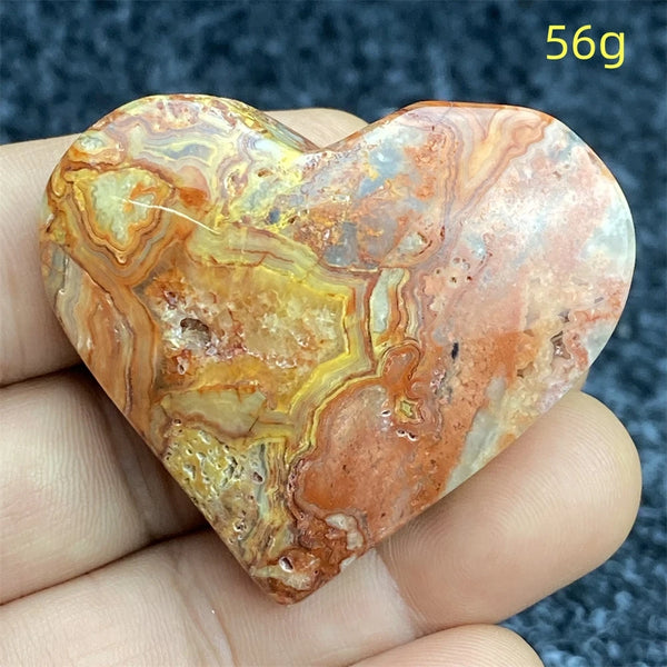 Yellow Crazy Agate Hearts-ToShay.org