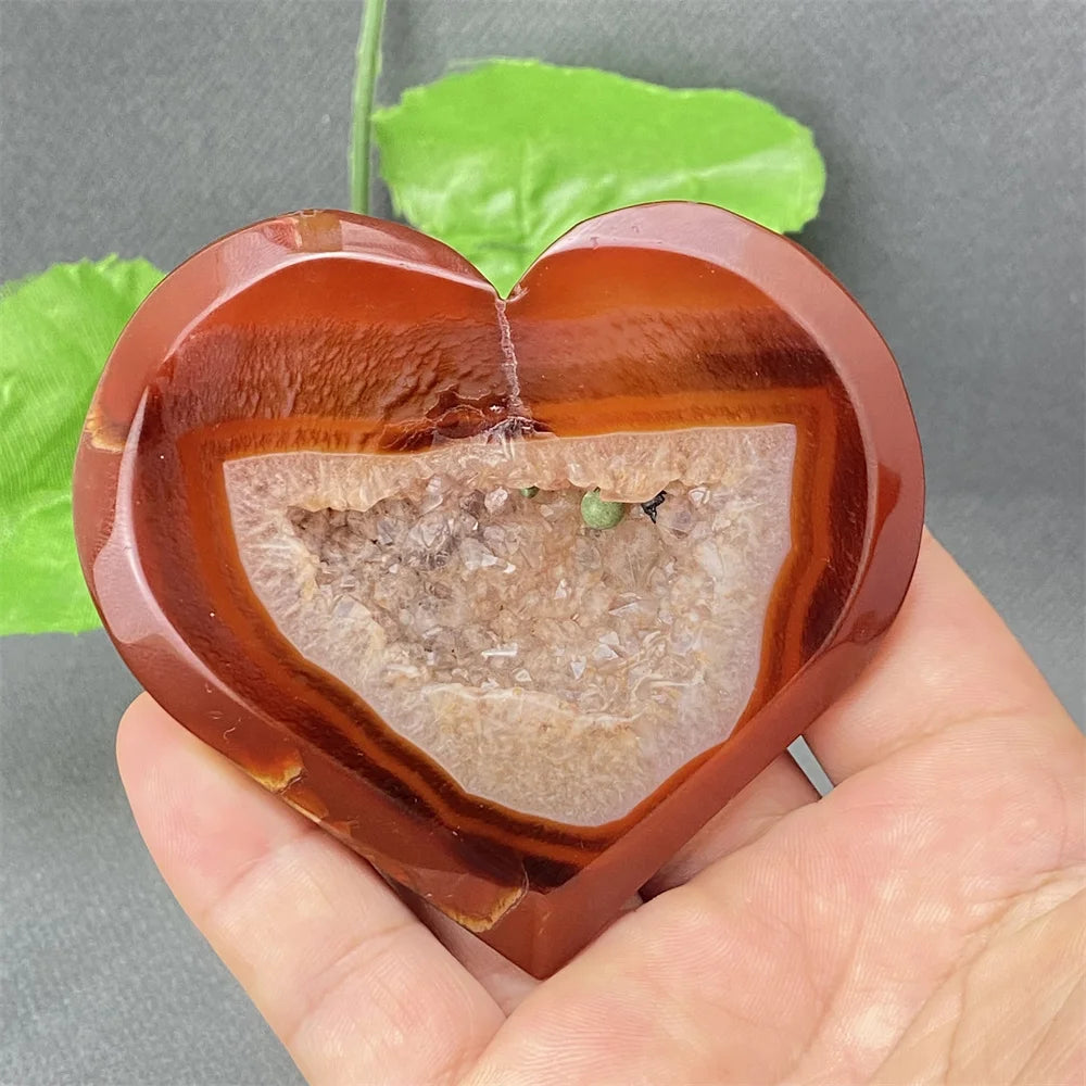 Red Agate Geode Heart-ToShay.org