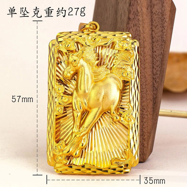 Gold Horse Pendant Necklace-ToShay.org