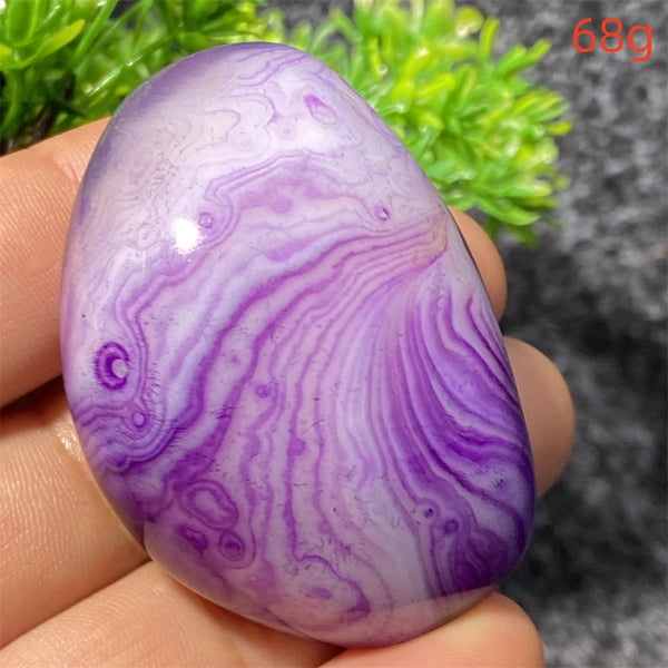 Purple Silk Agate Palm Stone-ToShay.org