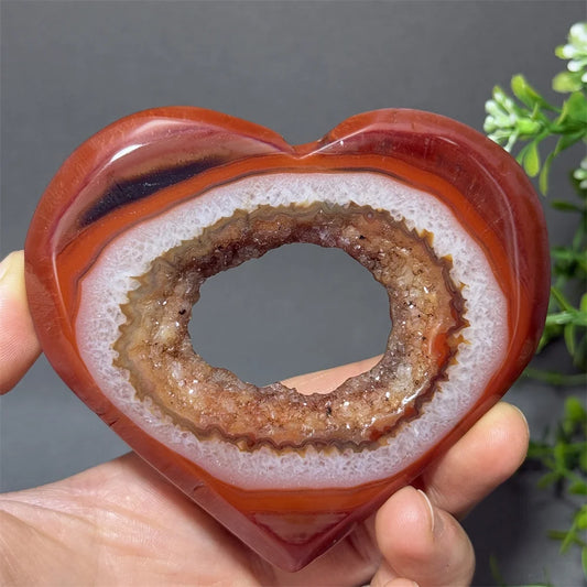 Red Agate Geode Heart-ToShay.org