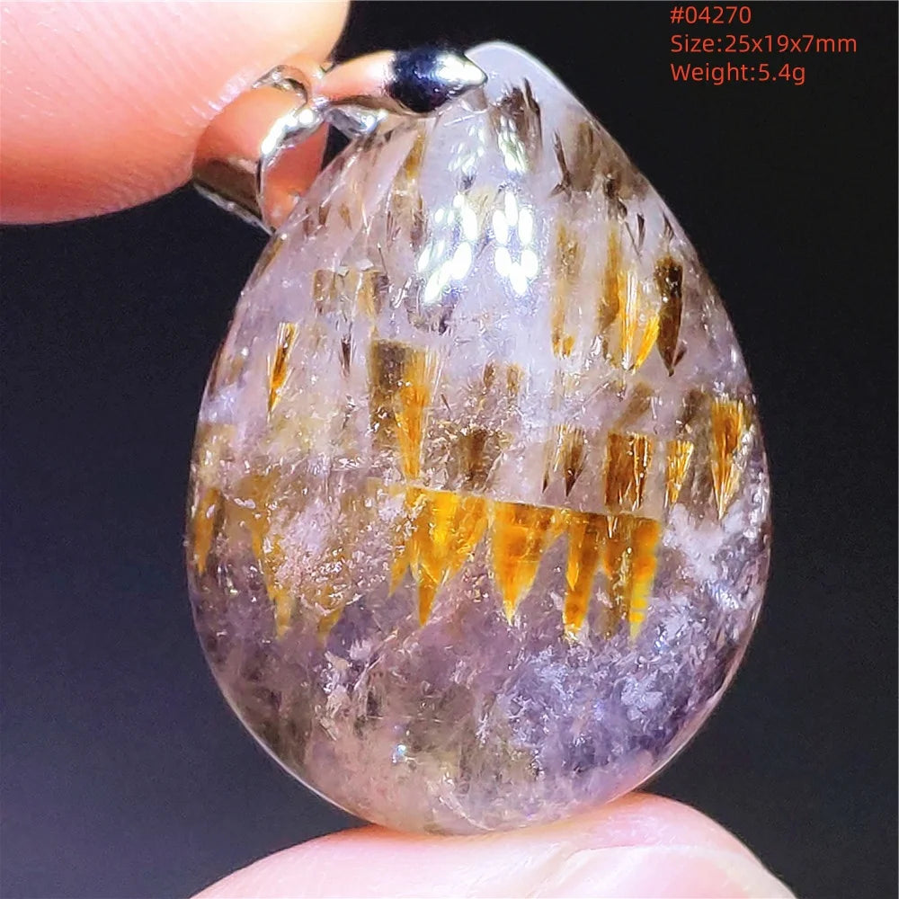 Purple Rutilated Auralite Pendant-ToShay.org