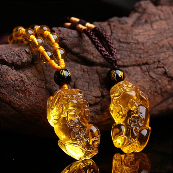 Yellow Crystal Pixiu Pendant-ToShay.org