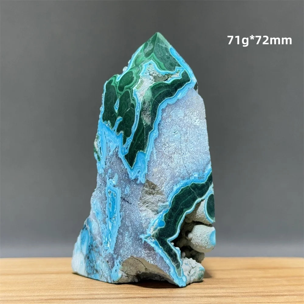 Blue Chrysocolla Malachite Point-ToShay.org