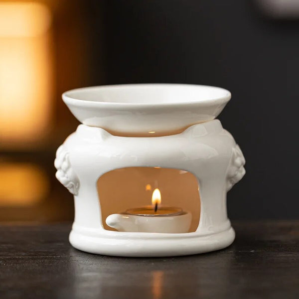 White Ceramic Essential Oil Burner-ToShay.org