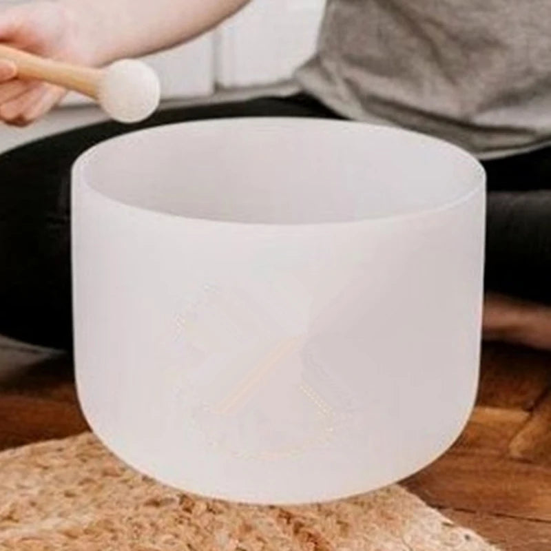 White Frosted Crystal Singing Bowl-ToShay.org