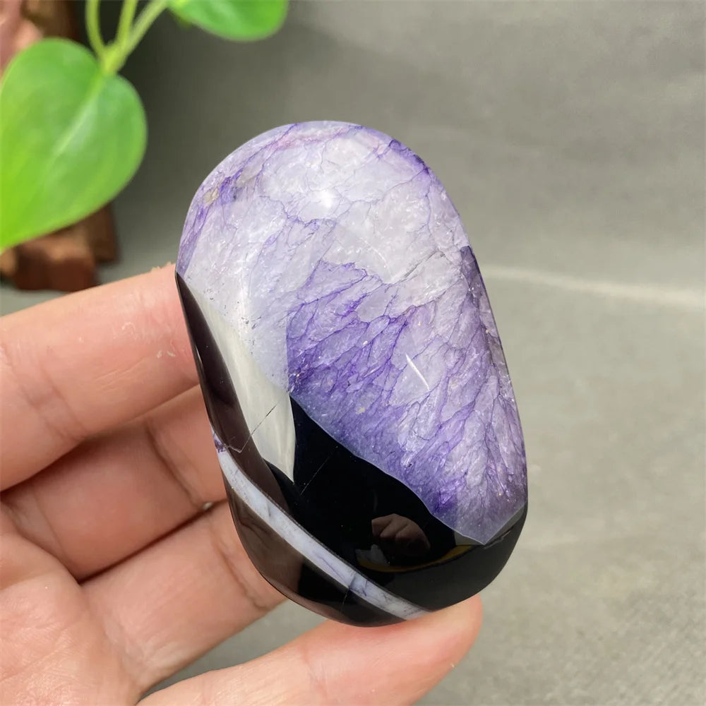Purple Agate Palm Stone-ToShay.org