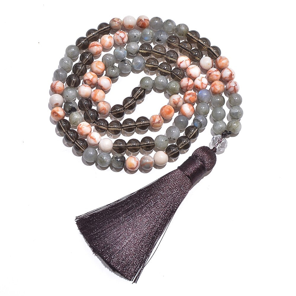 Grey Labradorite Mala Beads-ToShay.org