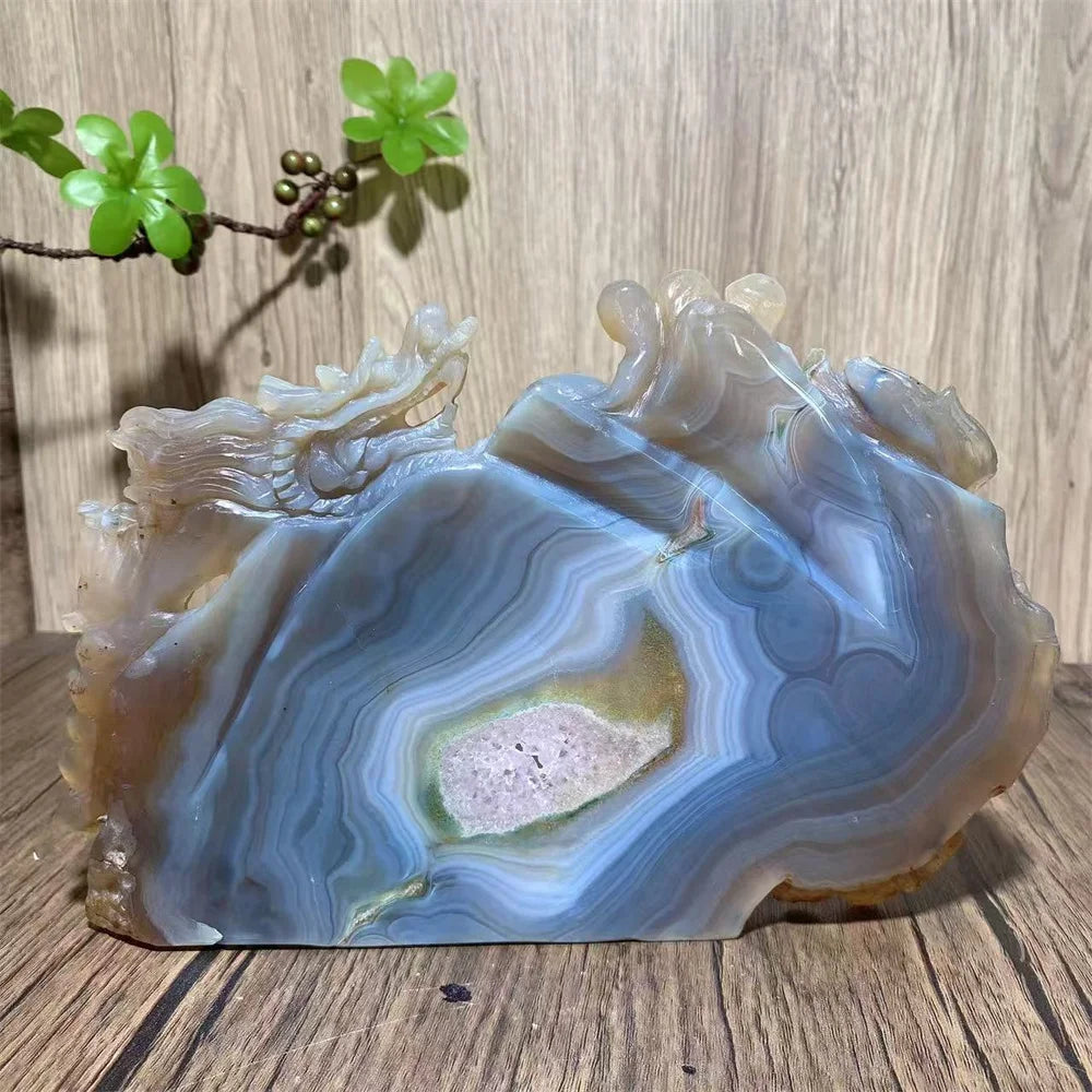 Blue Agate Amethyst Dragon-ToShay.org