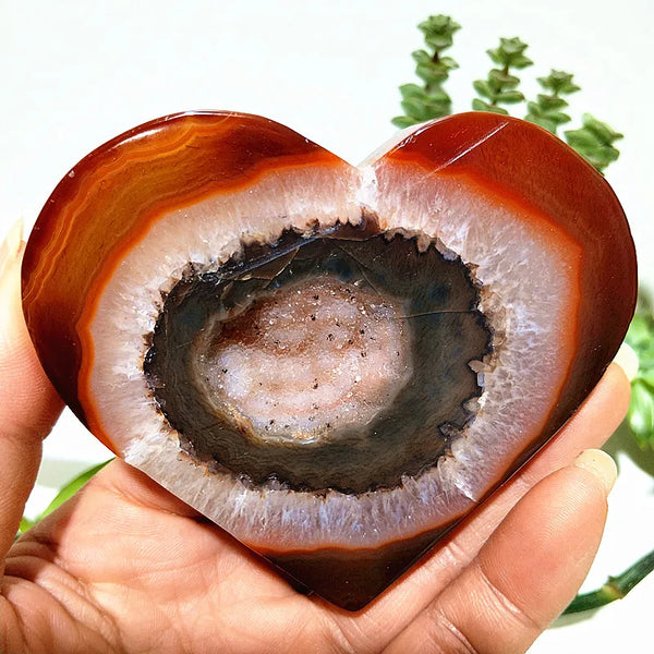 Red Agate Geode Heart-ToShay.org