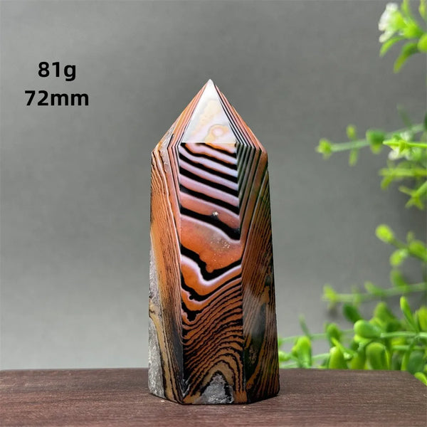 Black Red Agate Stripe Obelisk-ToShay.org